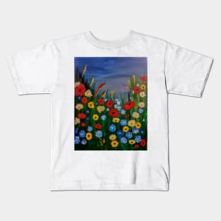 Wild flowers at night Kids T-Shirt